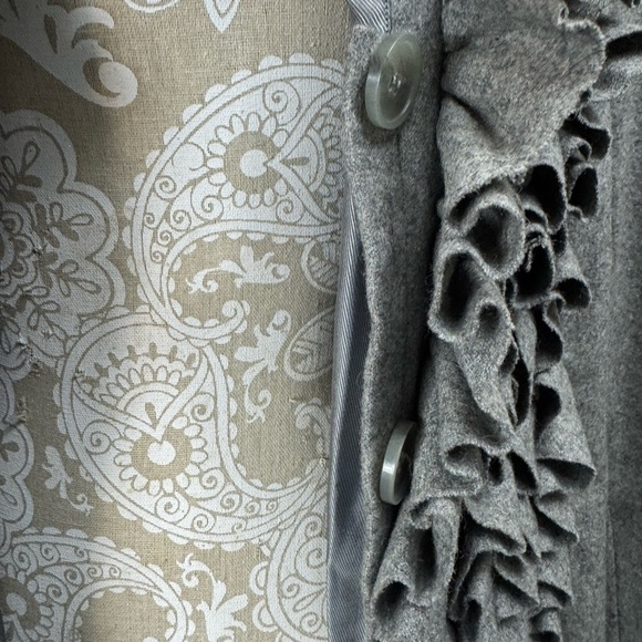 Sinclaire 10 Size Medium Gray Wool Blend Ruffle Coat Jacket Winter Festival - Picture 7 of 11